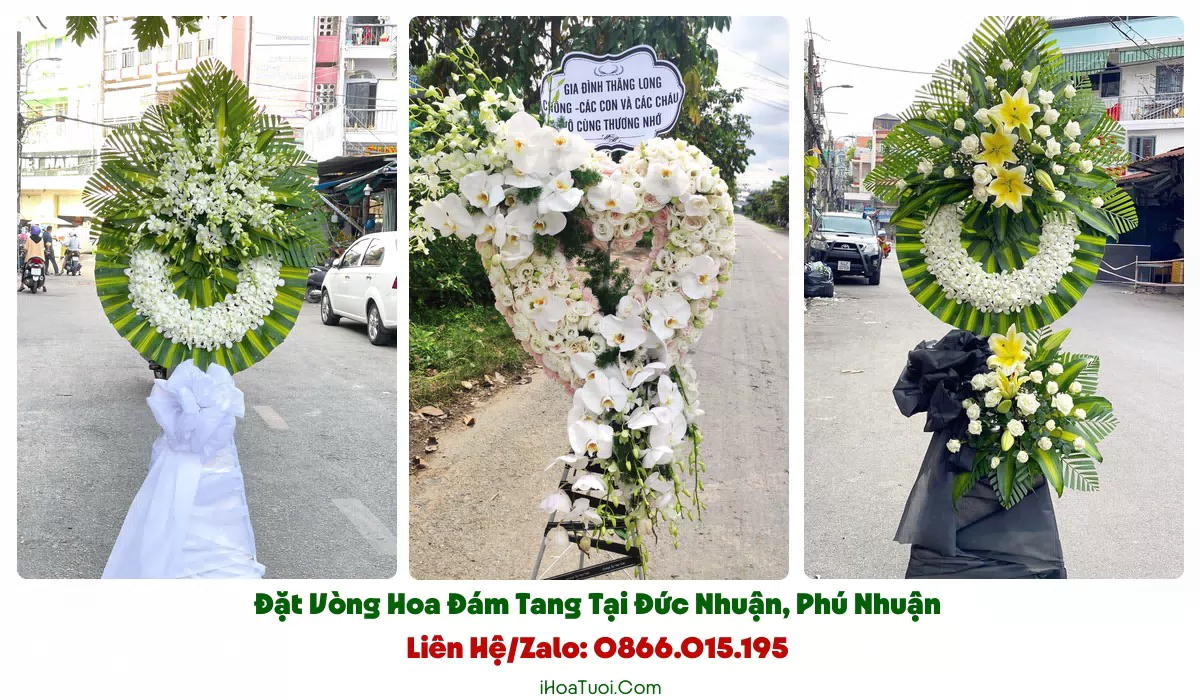 Mẫu vòng hoa tang lễ trang nghiêm Phường Đức Nhuận
