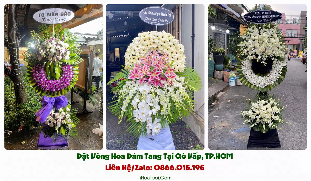 Mẫu vòng hoa tang lễ trang nghiêm Phường Gò Vấp