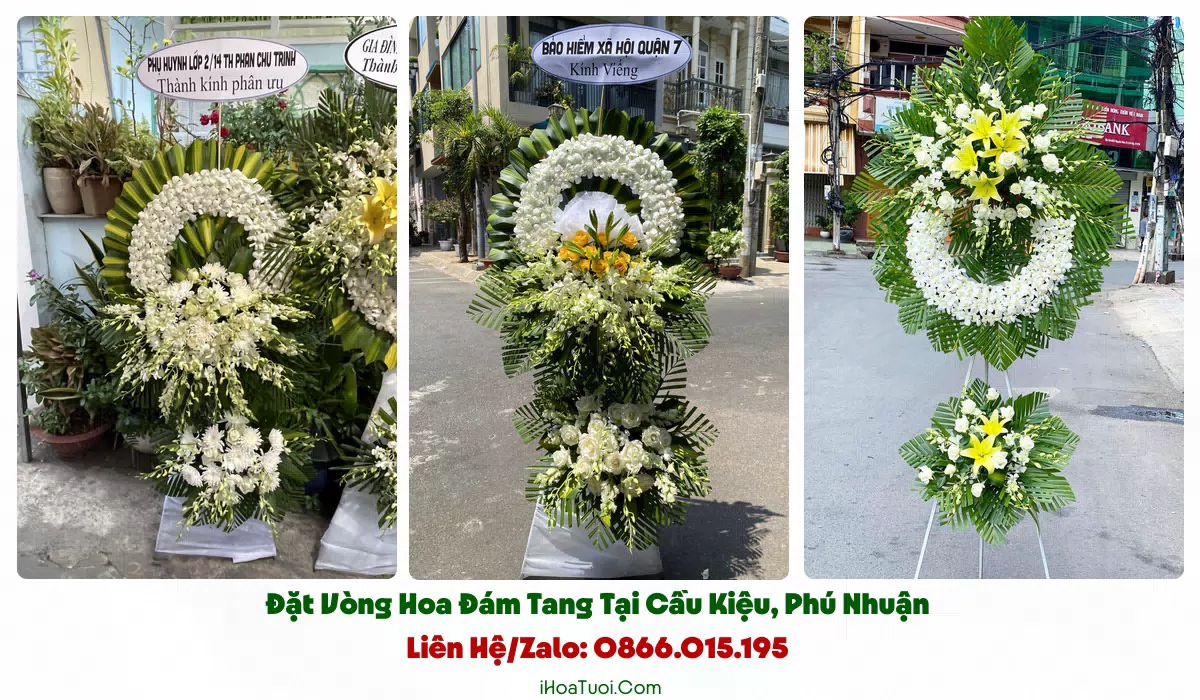 Giao vòng hoa viếng đúng giờ tại Phường Cầu Kiệu Phú Nhuận