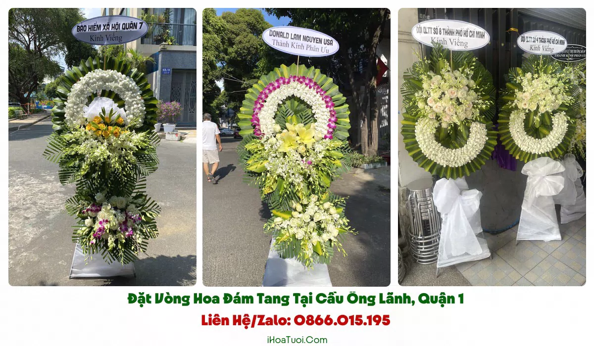 Vòng hoa viếng theo loại tại Phường Cầu Ông Lãnh Quận 1