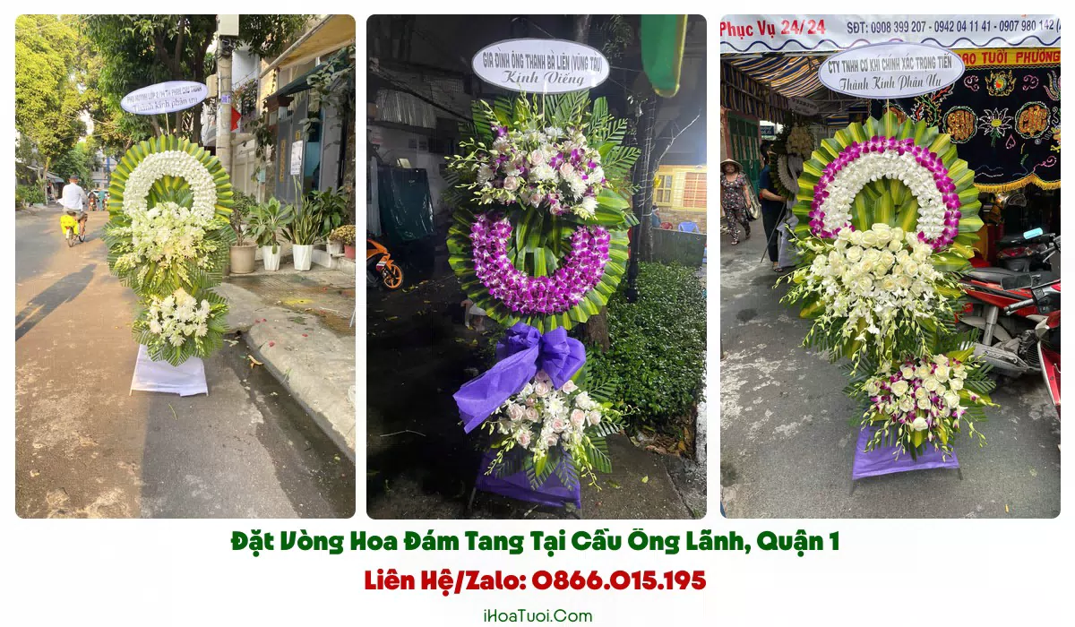 Giao vòng hoa viếng đúng giờ khu chợ Cầu Ông Lãnh Quận 1