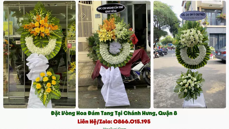 Vòng Hoa Viếng Đám Tang Phường Chánh Hưng, TP.HCM (Quận 8 Cũ)