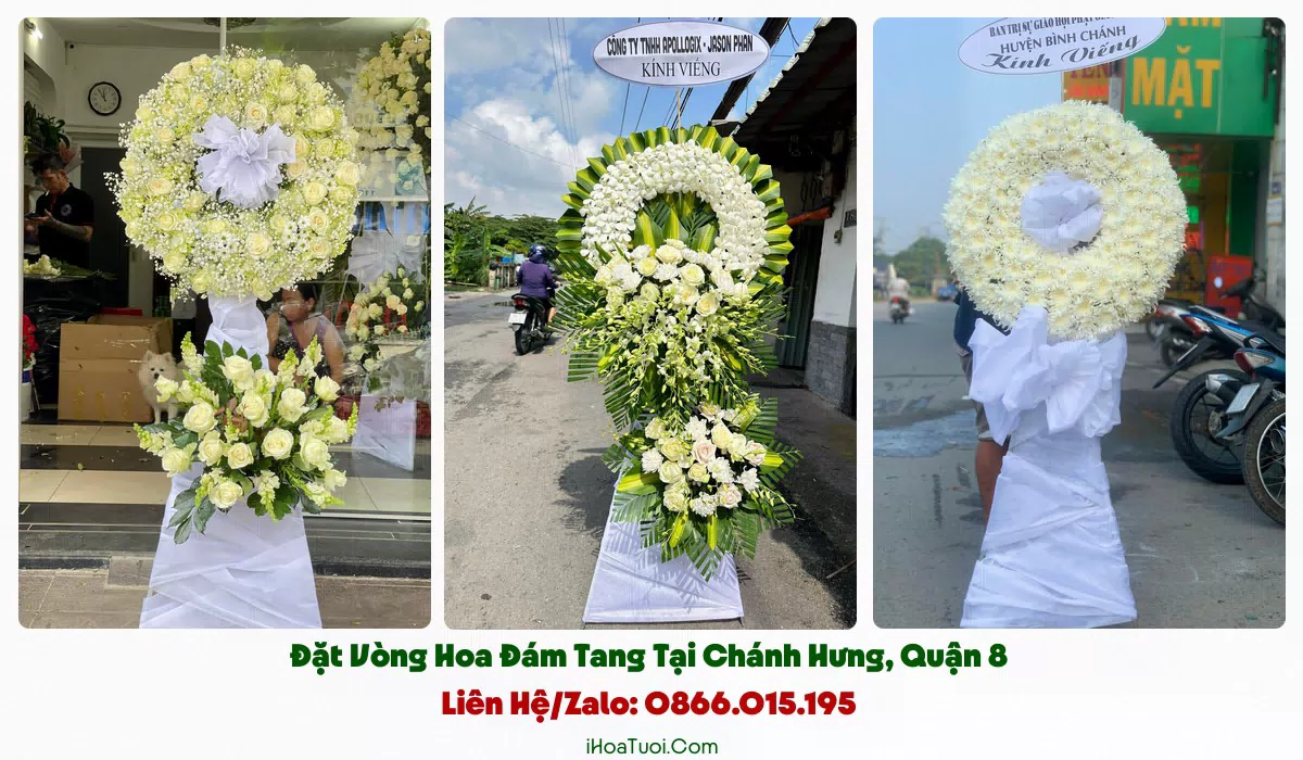 Vòng hoa viếng theo loại tại Phường Chánh Hưng Quận 8