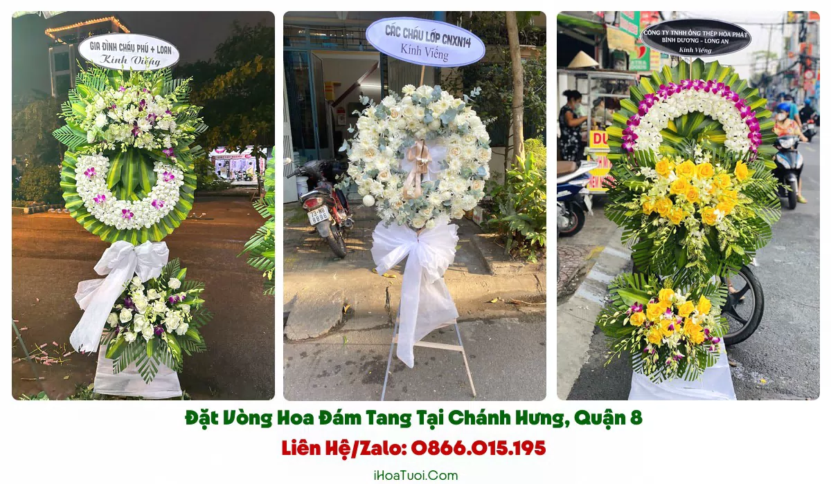 Giao vòng hoa viếng đúng giờ tại Phường Chánh Hưng Quận 8