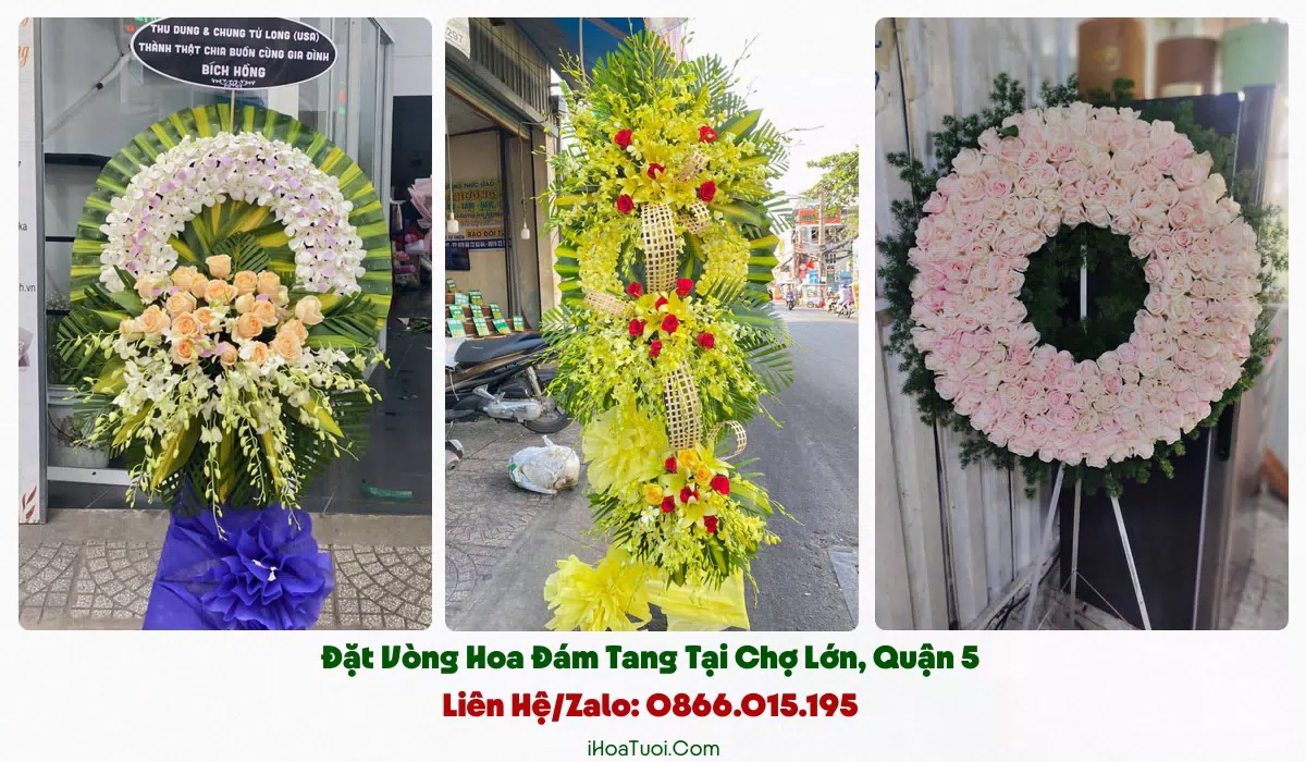 Vòng hoa viếng theo loại tại Phường Chợ Lớn Quận 5