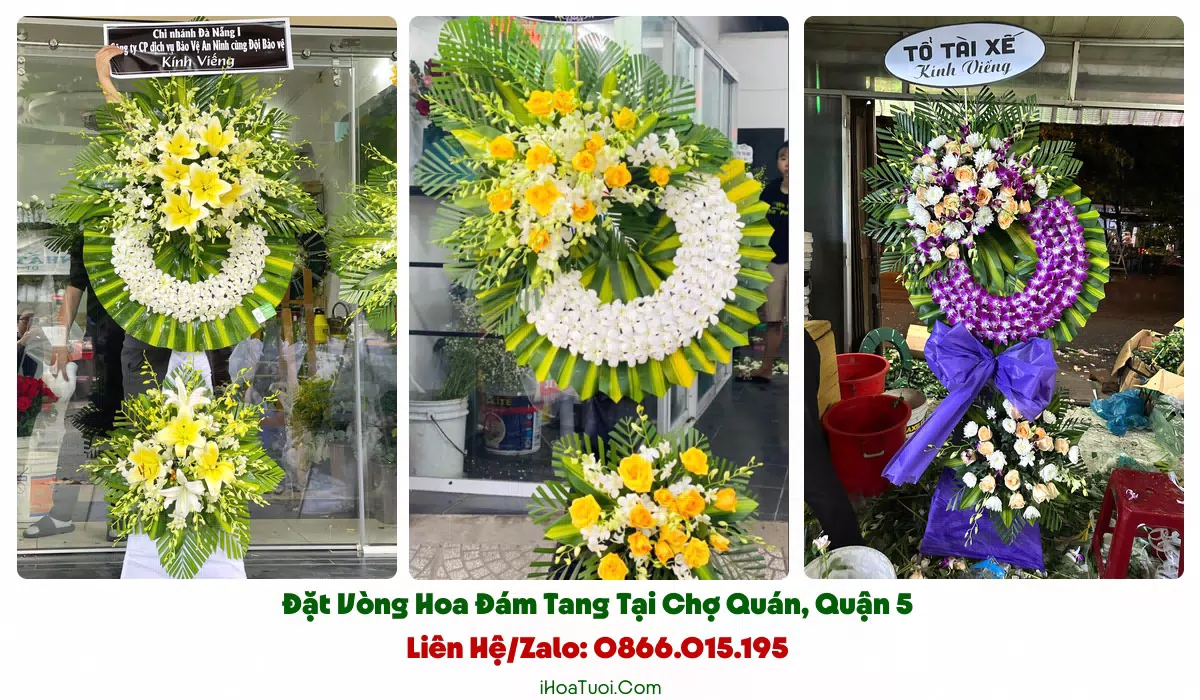 Giao vòng hoa viếng đúng giờ tại Phường Chợ Quán Quận 5