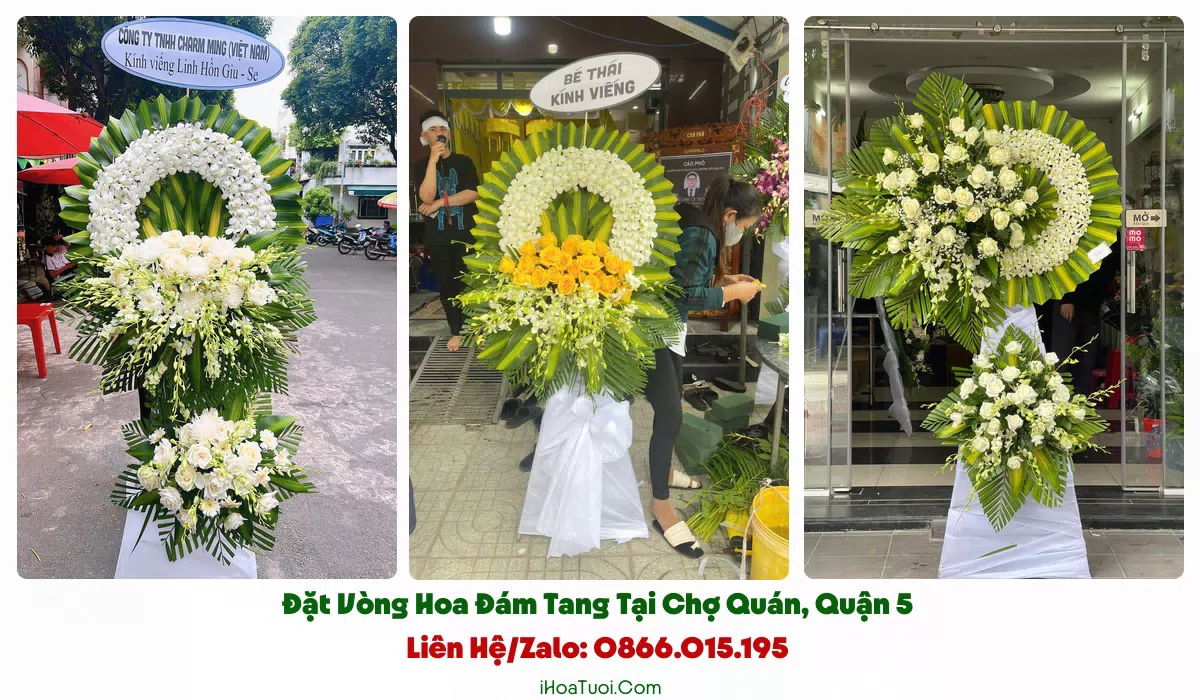 Giao vòng hoa đám tang khắp khu vực Phường Chợ Quán