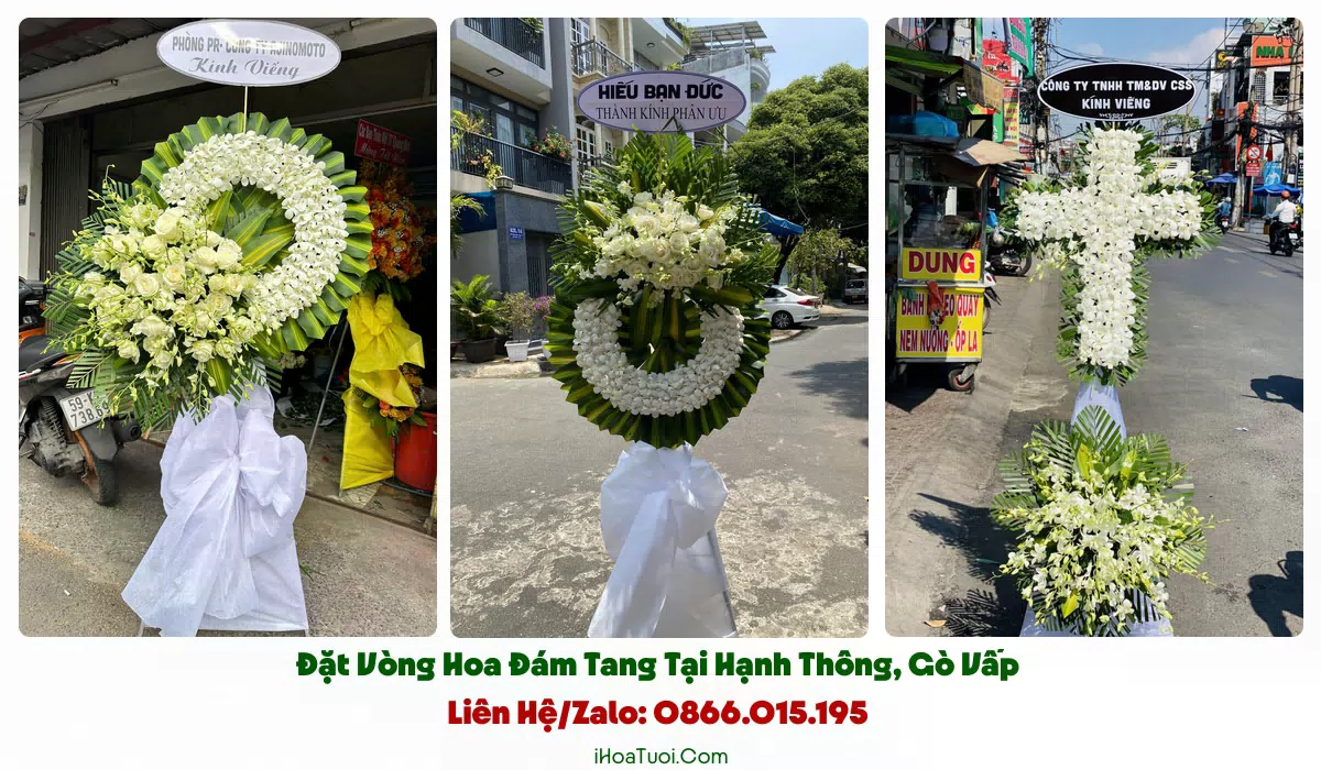 Mẫu vòng hoa tang lễ trang nghiêm tại Phường Hạnh Thông