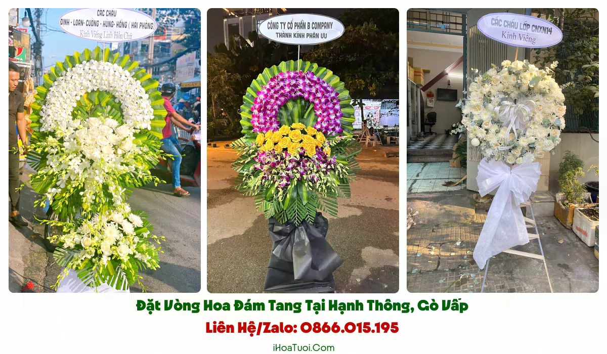 Giao vòng hoa đám tang khắp Phường Hạnh Thông và lân cận