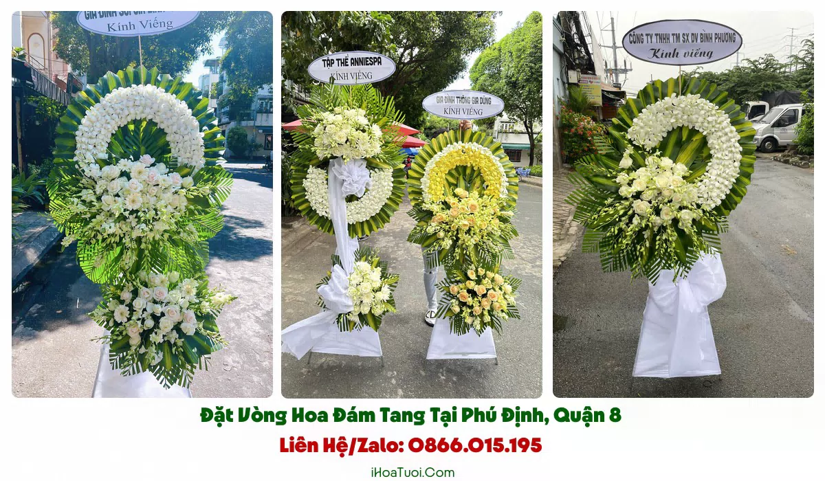 Kệ hoa viếng trang nghiêm tại Phường Phú Định
