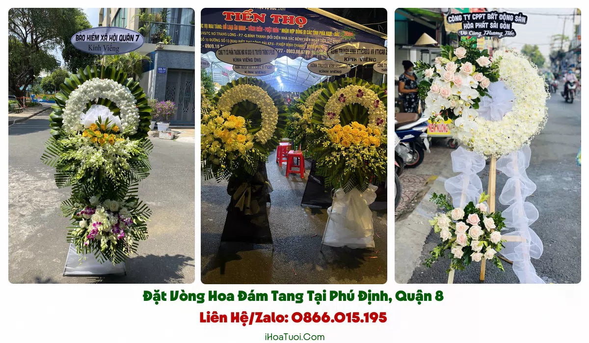 Giao hoa tang lễ đúng giờ tại Phường Phú Định