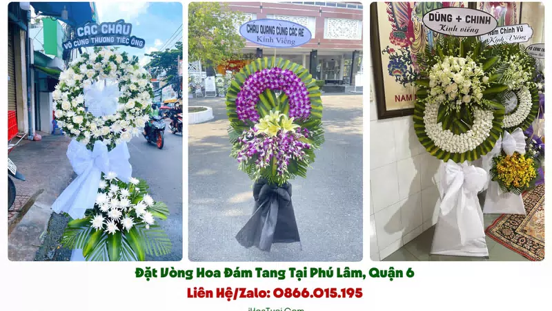 Vòng Hoa Viếng Đám Tang Phường Phú Lâm, TP.HCM (Quận 6 Cũ)