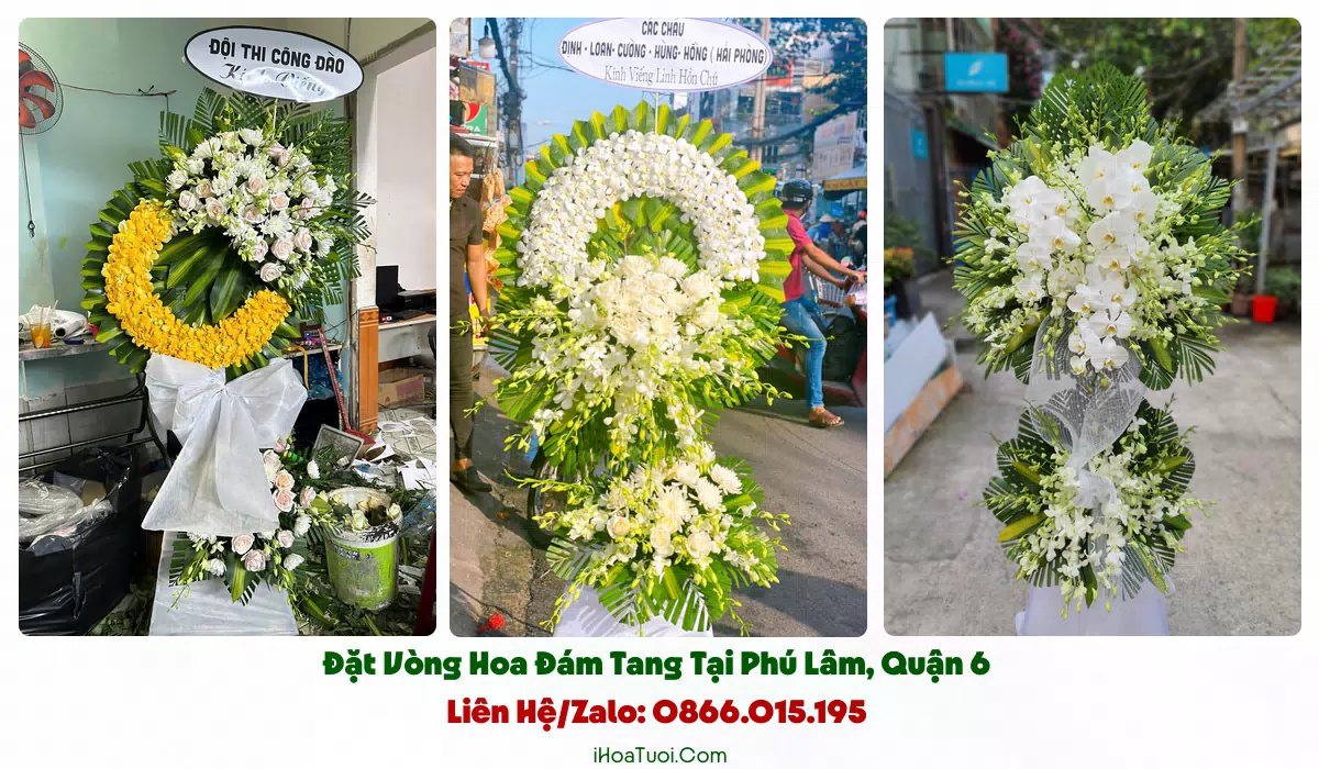 Kệ hoa viếng lớn trang nghiêm tại Phường Phú Lâm