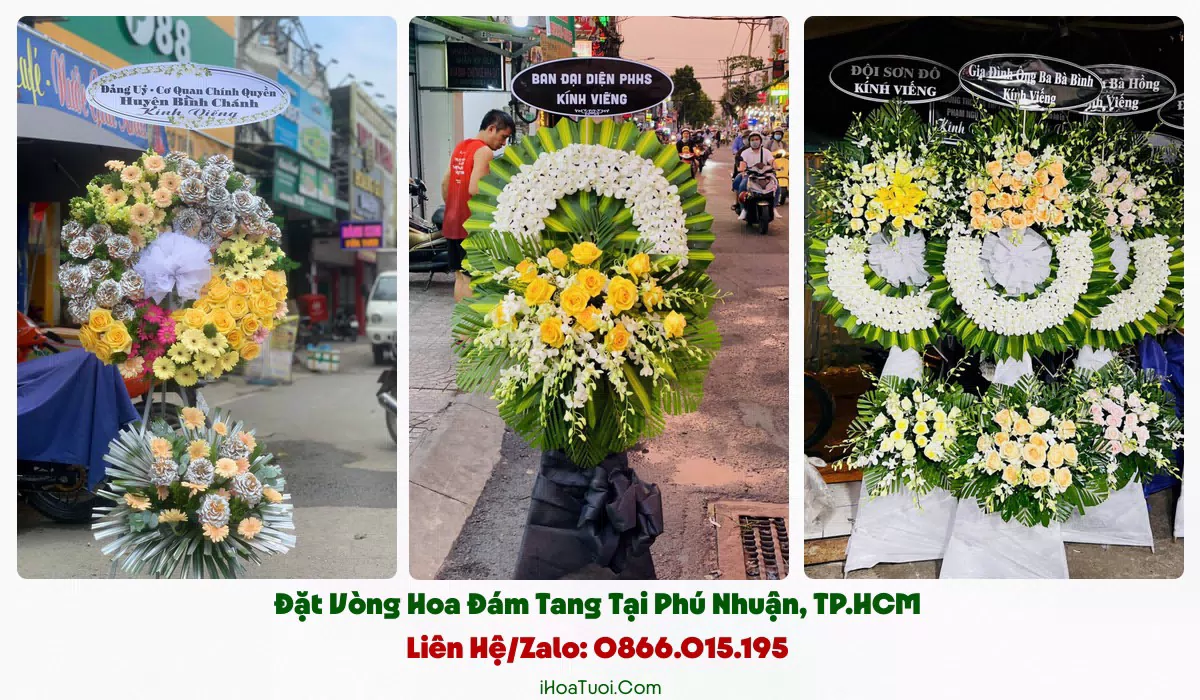 Giao vòng hoa viếng khắp Phường Phú Nhuận và lân cận