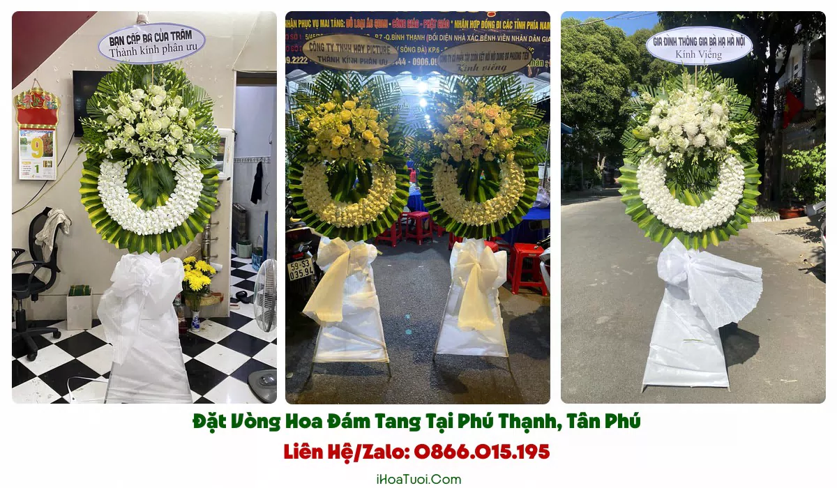 Các mẫu vòng hoa viếng đám tang Phường Phú Thạnh