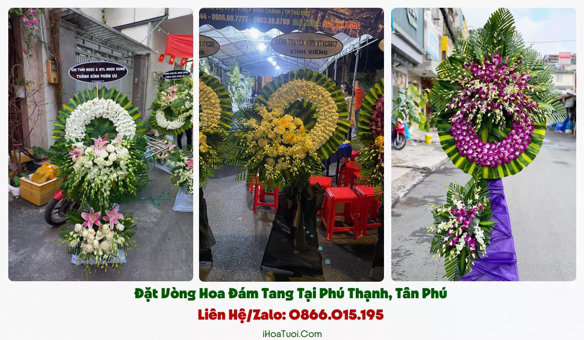 Kệ hoa viếng trang nghiêm tại Phường Phú Thạnh