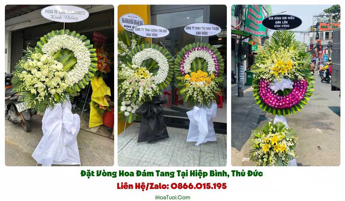 Mẫu vòng hoa tang lễ trang nghiêm tại Phường Hiệp Bình