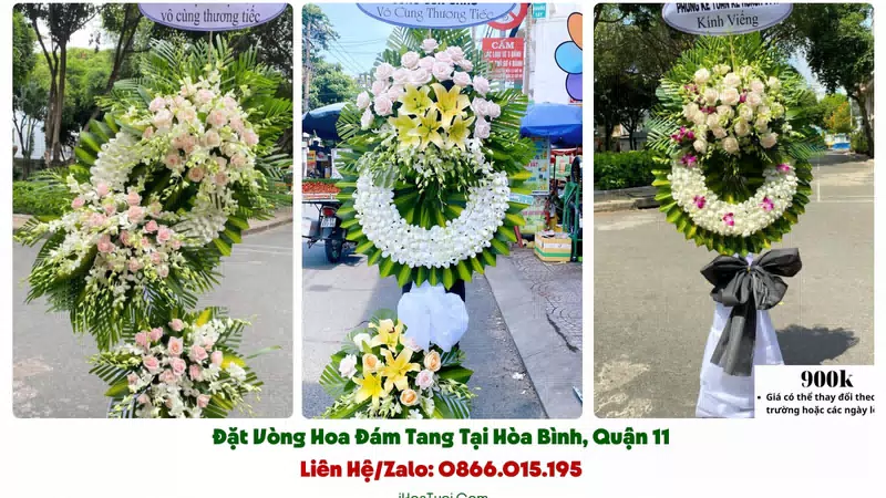 Vòng Hoa Viếng Đám Tang Phường Hòa Bình, TP.HCM (Quận 11 Cũ)