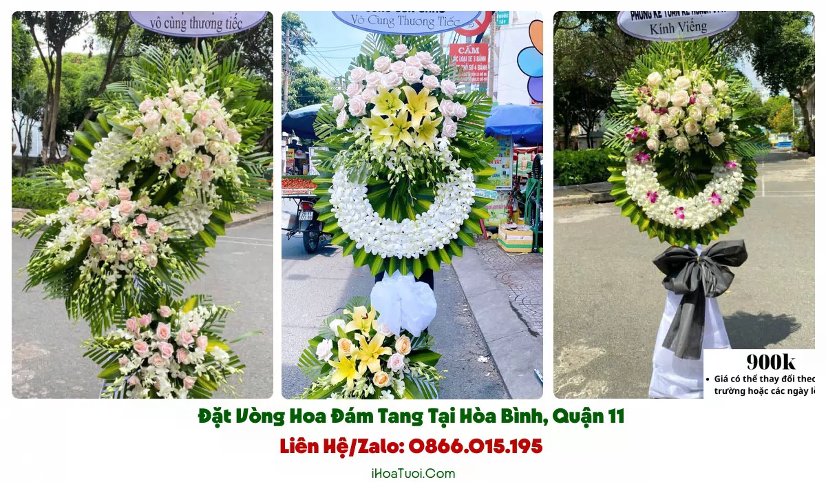 Vòng Hoa Viếng Đám Tang Phường Hòa Bình, TP.HCM (Quận 11 Cũ)
