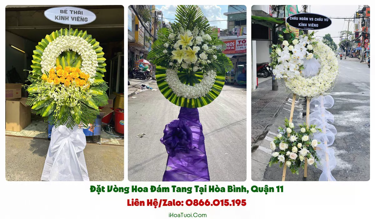 Mẫu vòng hoa tang lễ trang nghiêm tại Phường Hòa Bình