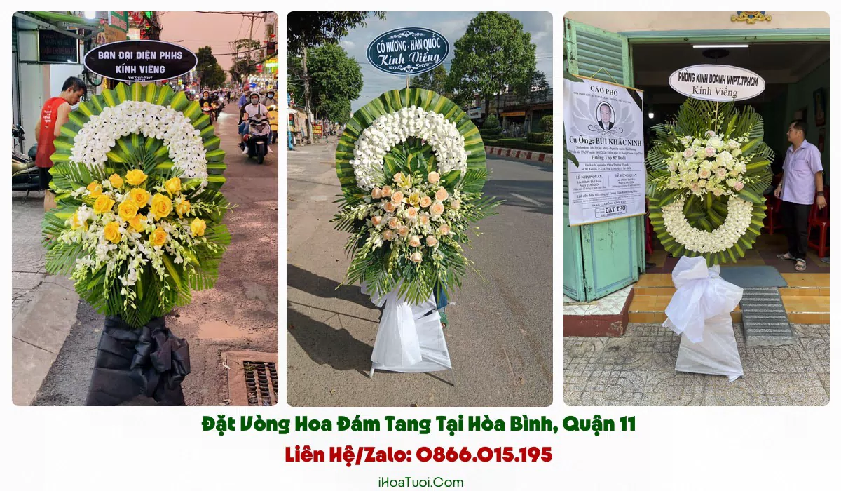 Giao vòng hoa đám tang khắp Phường Hòa Bình và lân cận