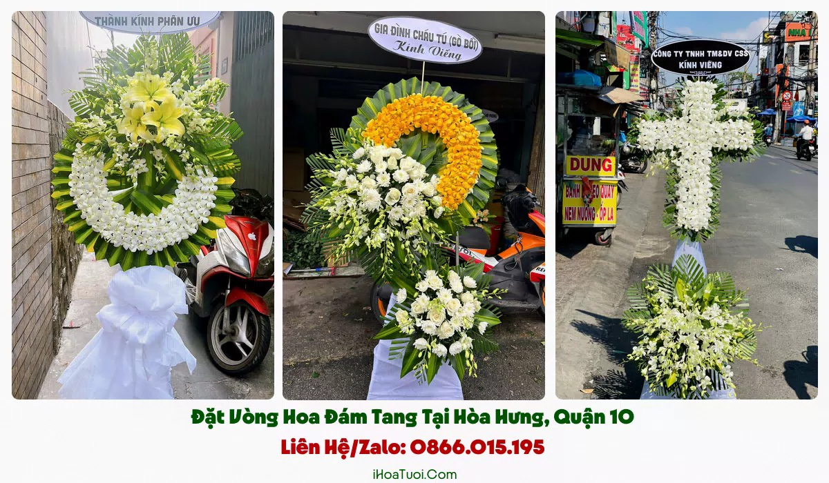 Mẫu vòng hoa tang lễ trang nghiêm tại Phường Hòa Hưng