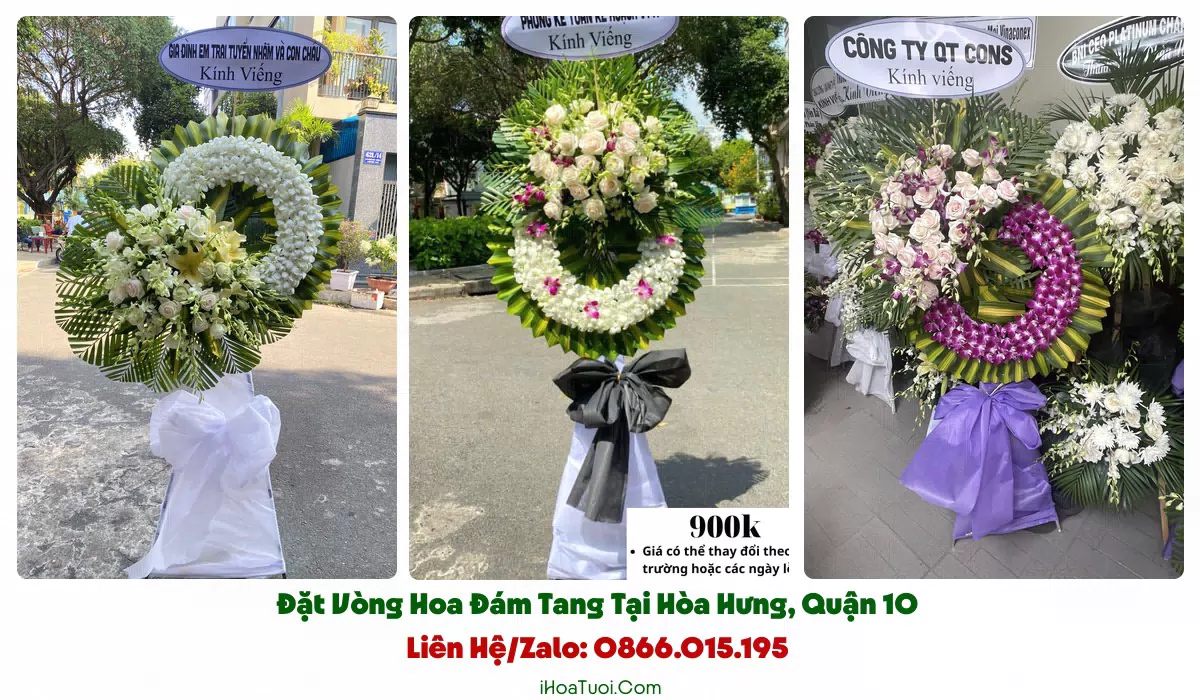 Giao vòng hoa đám tang đúng giờ tại Phường Hòa Hưng