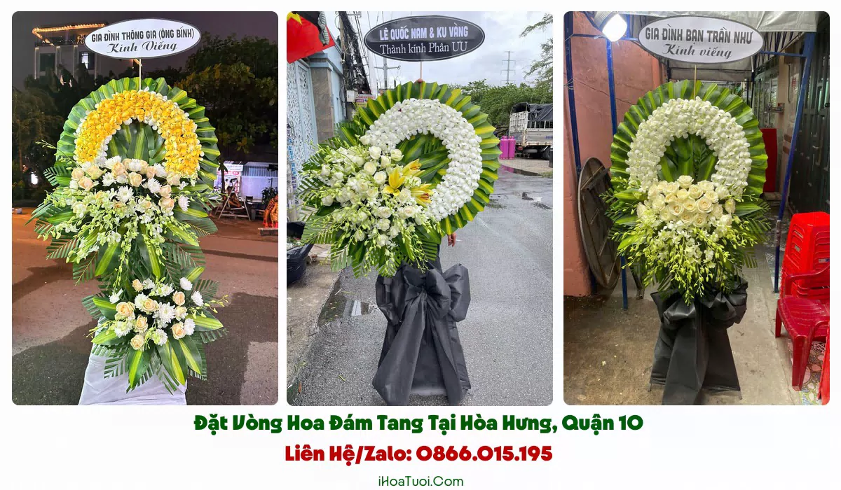 Giao vòng hoa đám tang khắp Phường Hòa Hưng và lân cận