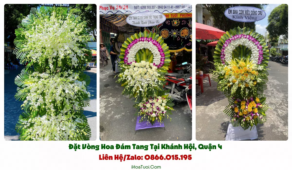 Mẫu vòng hoa tang lễ trang nghiêm tại Phường Khánh Hội
