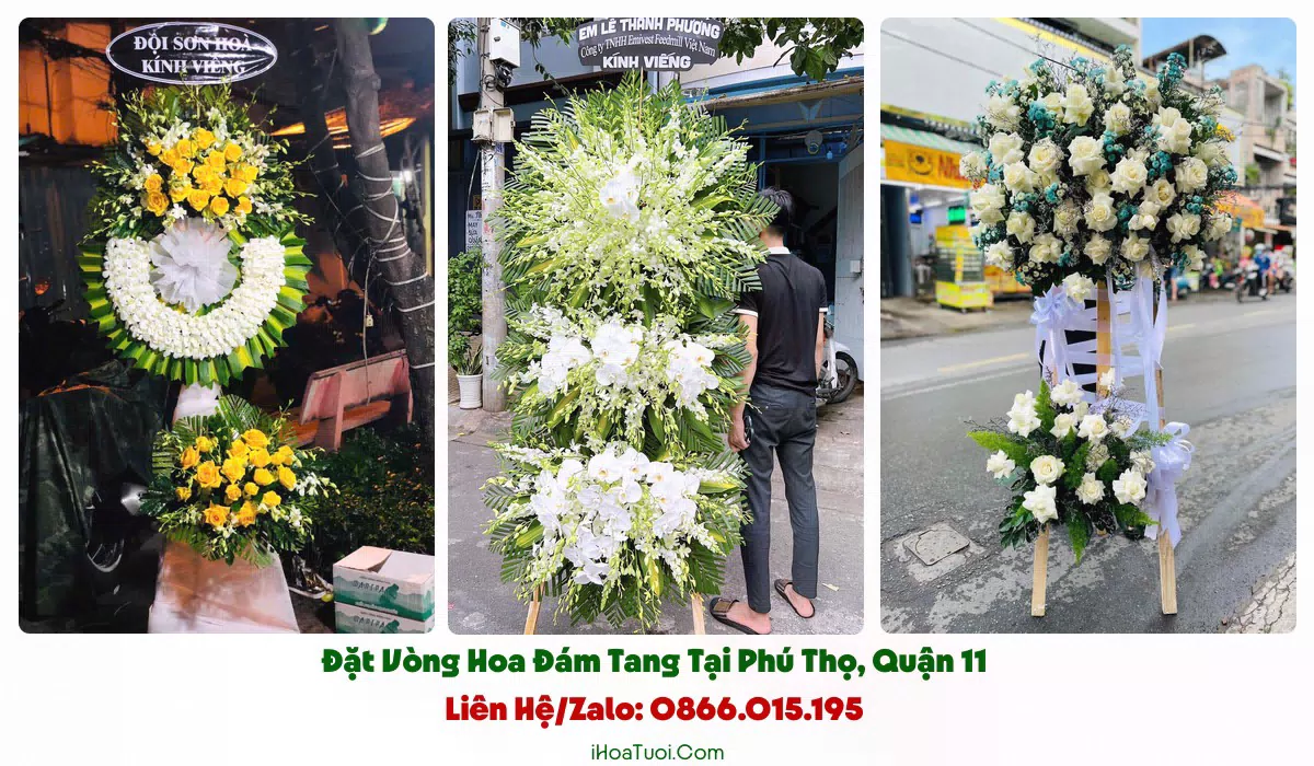 Shop giao vòng hoa viếng đúng giờ tại Phường Phú Thọ