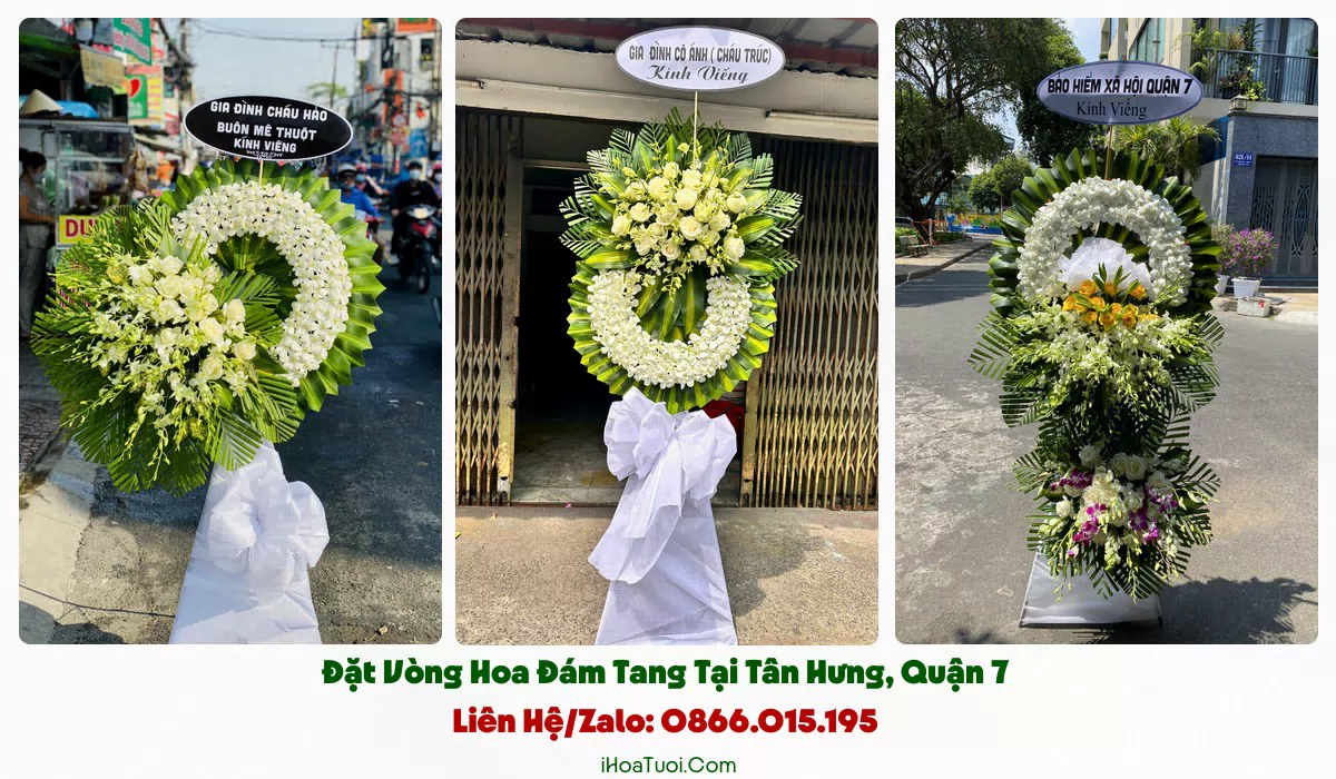 Giao vòng hoa đám tang đúng giờ tại Phường Tân Hưng, Quận 7