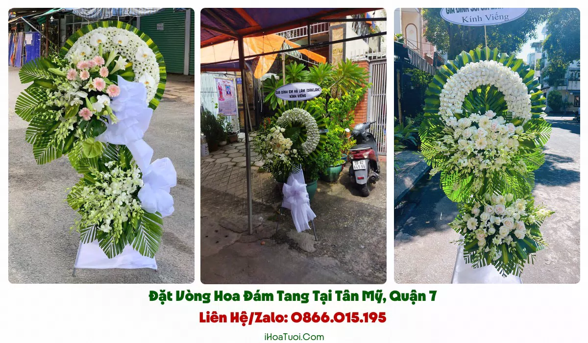 Các mẫu vòng hoa, kệ hoa viếng đám tang Phường Tân Mỹ theo từng loại