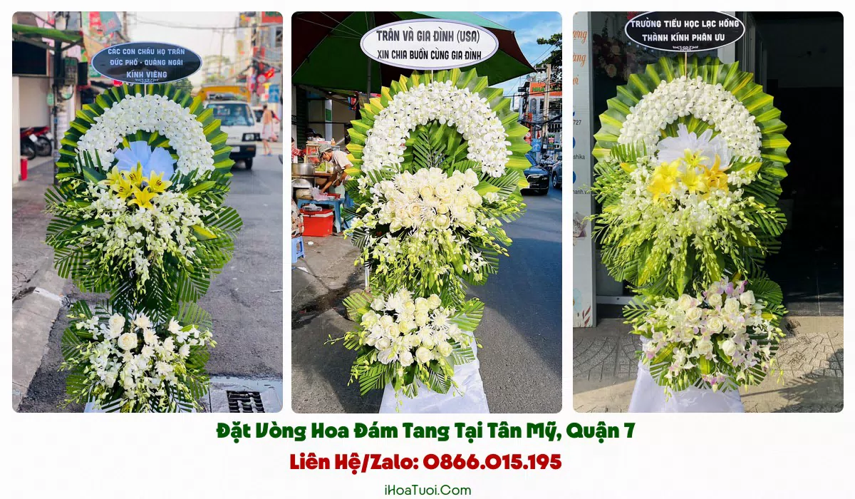 Giao vòng hoa đám tang khắp Phường Tân Mỹ và khu lân cận