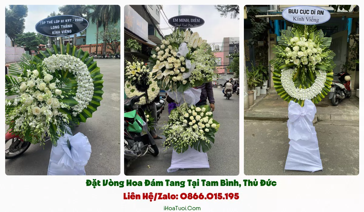 Các loại vòng hoa viếng đám tang Phường Tam Bình