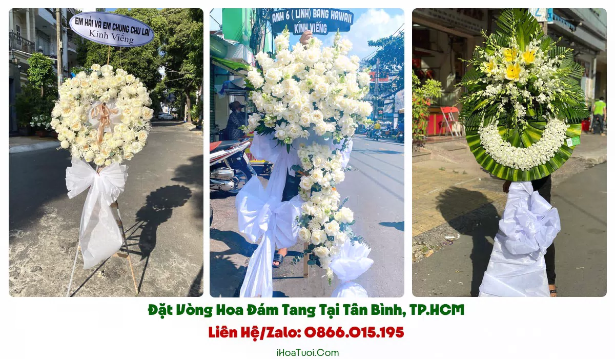 Vòng hoa viếng trang nghiêm tại Phường Tân Bình