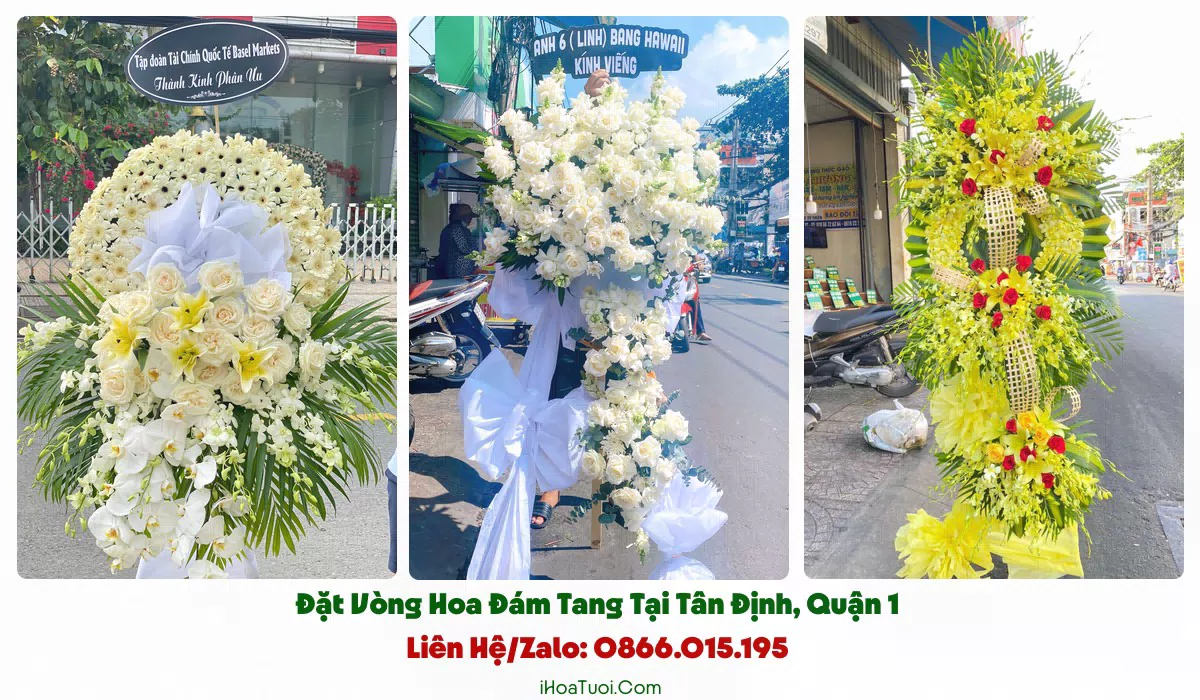 Các loại vòng hoa tang lễ Phường Tân Định