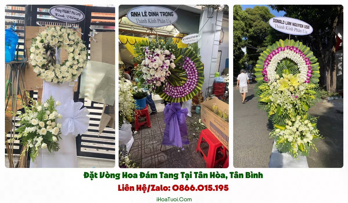 Vòng hoa chữ thập trang nghiêm tại Phường Tân Hòa