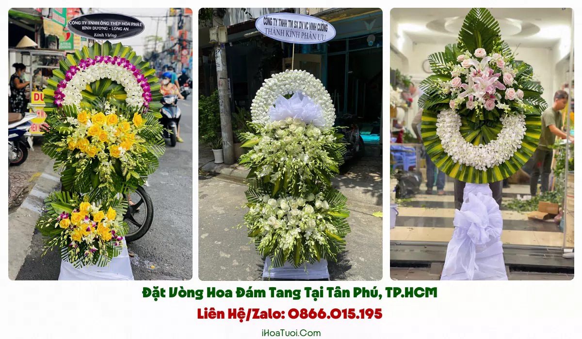 Kệ hoa viếng trang nghiêm hợp phong tục tại Phường Tân Phú