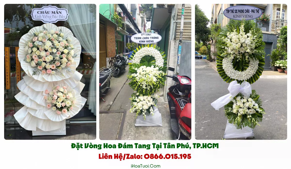 Giao vòng hoa đám tang khắp Phường Tân Phú và khu lân cận