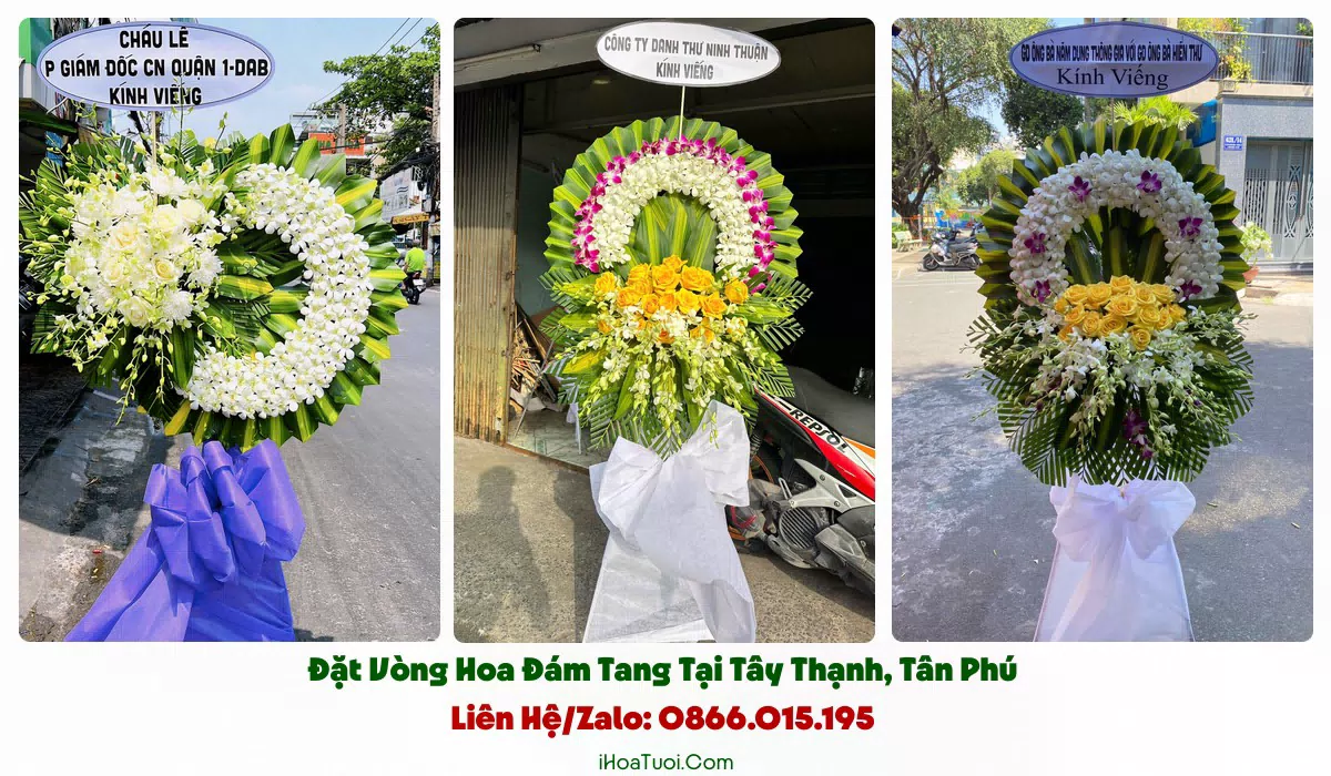 Giao vòng hoa đám tang đúng giờ tại Phường Tây Thạnh
