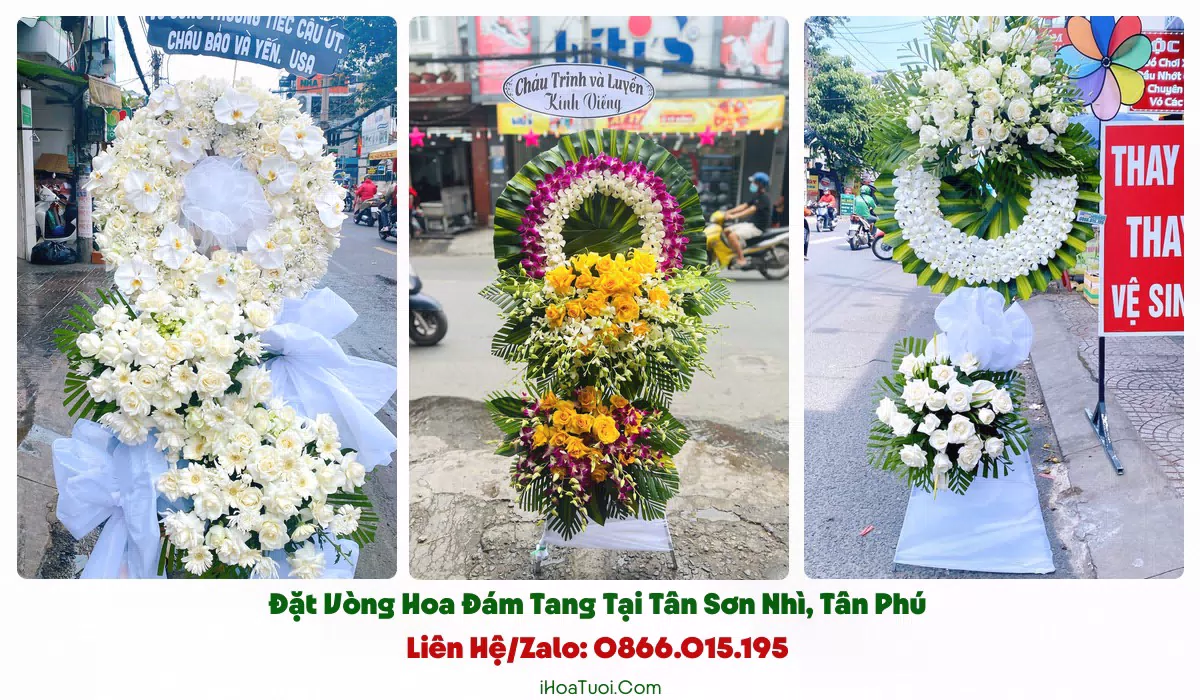 Các loại vòng hoa viếng đám tang Tân Sơn Nhì