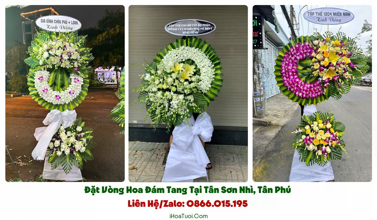 Giao vòng hoa đám tang khắp khu vực Tân Sơn Nhì