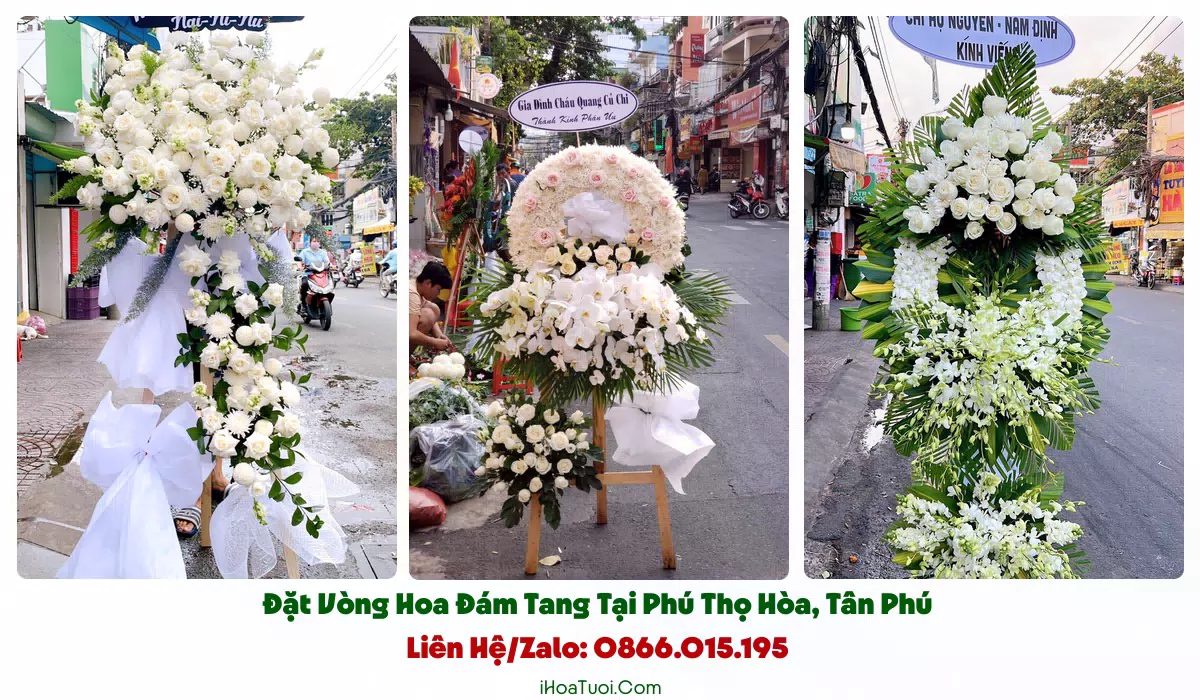Shop giao vòng hoa viếng đúng giờ tại Phường Phú Thọ Hòa