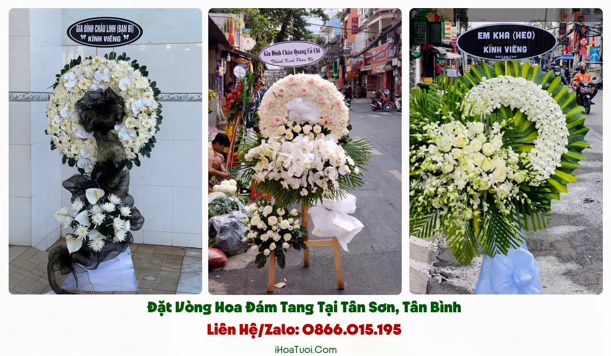 Các mẫu vòng hoa, kệ hoa viếng đám tang Phường Tân Sơn theo từng loại