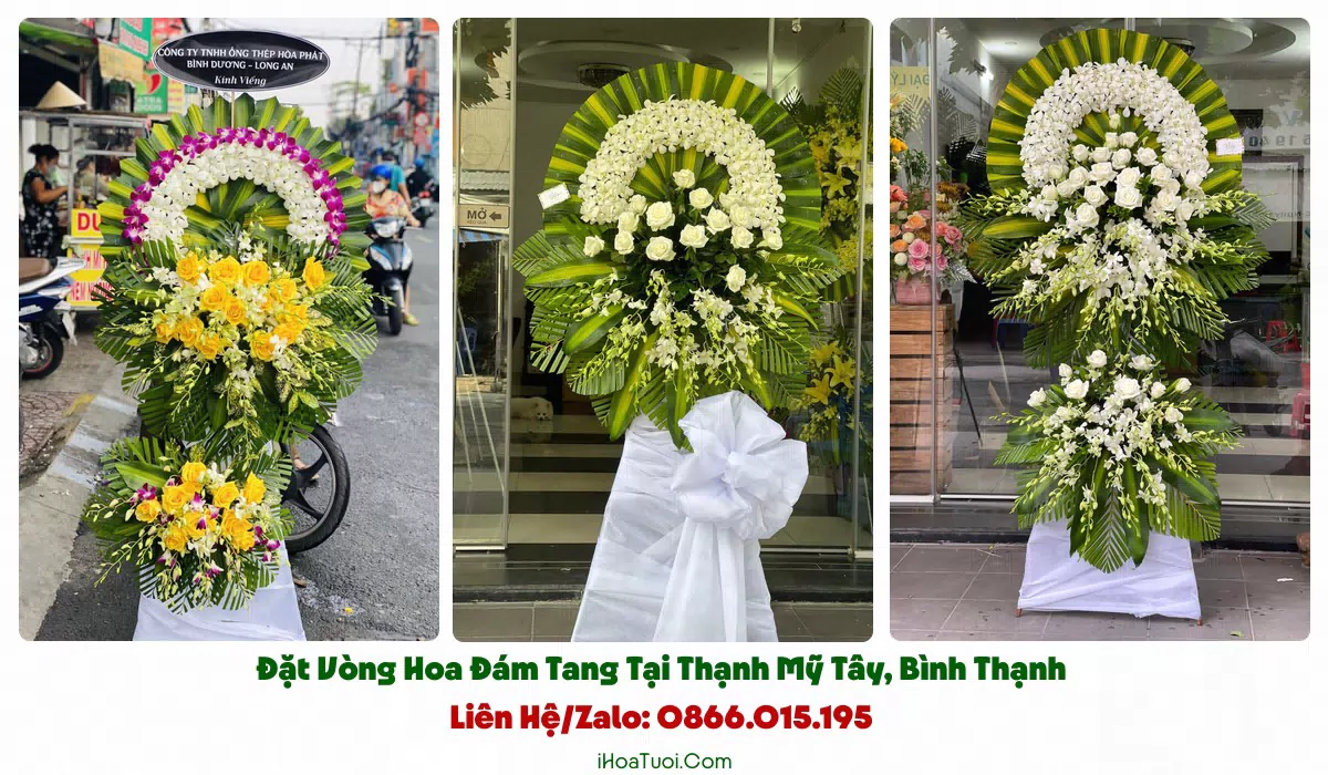 Vòng hoa đám tang Phường Thạnh Mỹ Tây nhiều kiểu dáng