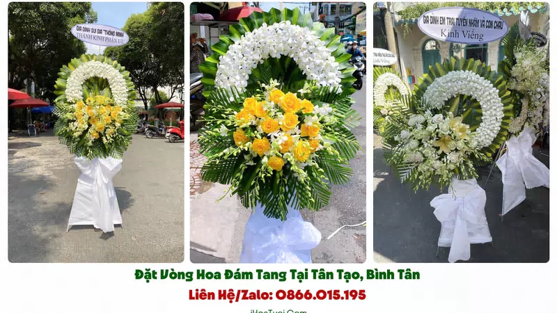 Vòng Hoa Viếng Đám Tang Phường Tân Tạo, TP.HCM (Quận Bình Tân Cũ)