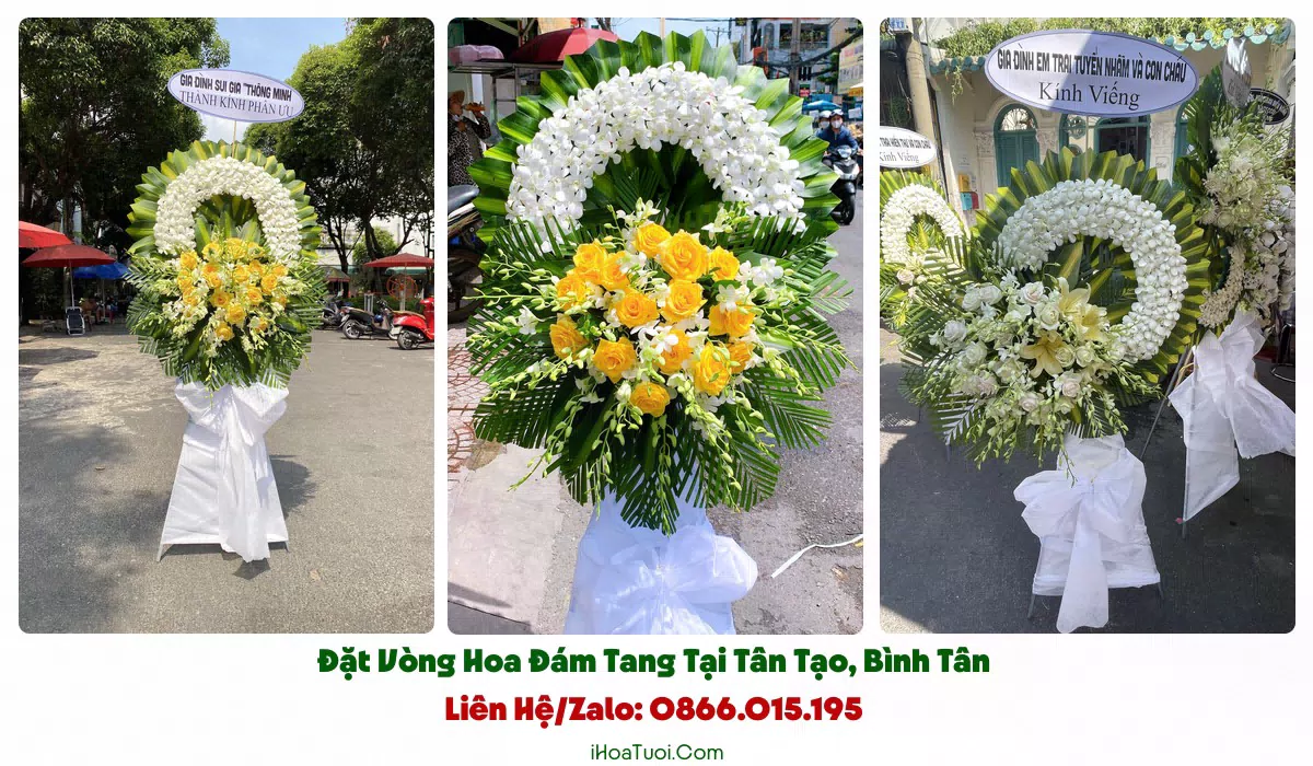 Vòng Hoa Viếng Đám Tang Phường Tân Tạo, TP.HCM (Quận Bình Tân Cũ)