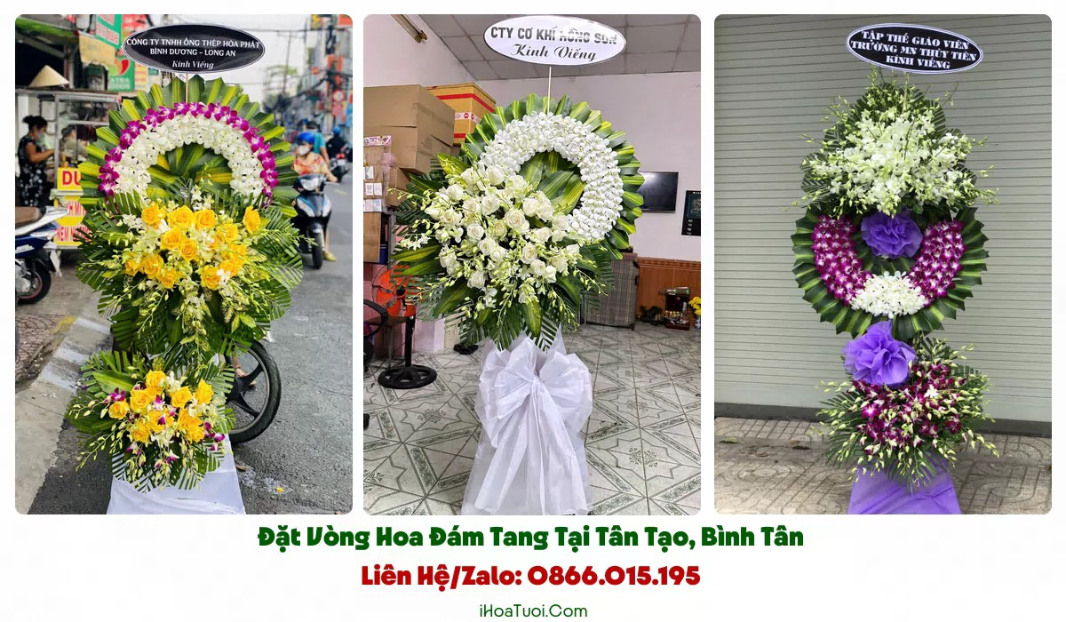 Các loại vòng hoa viếng đám tang Tân Tạo