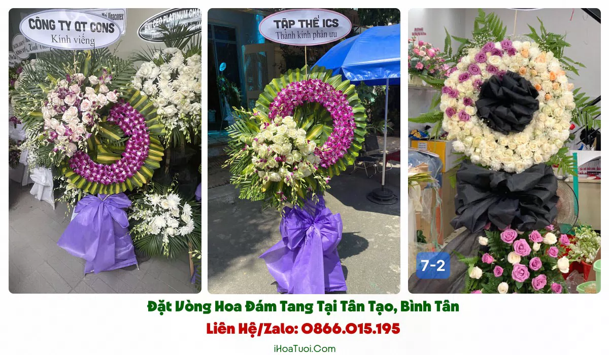Giao vòng hoa đám tang khắp khu vực Tân Tạo