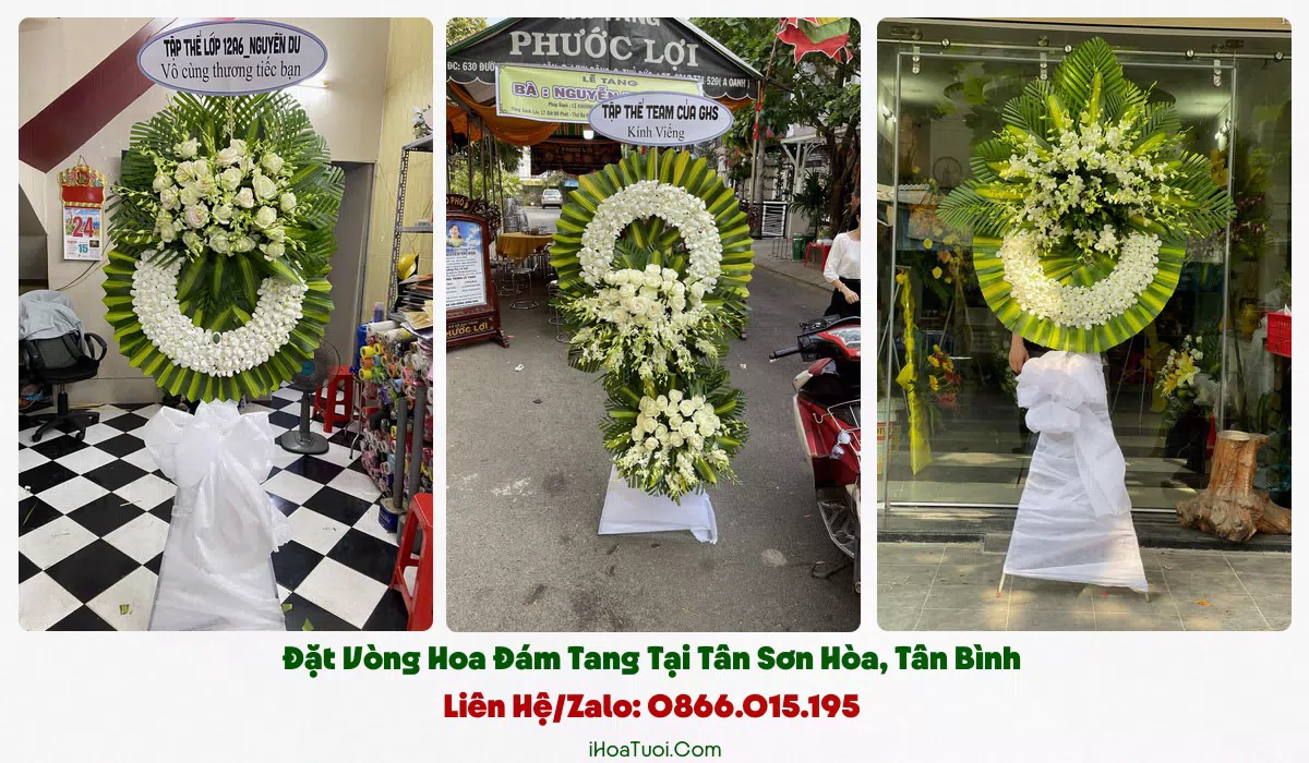 Các mẫu vòng hoa, kệ hoa viếng đám tang Phường Tân Sơn Hòa theo từng loại
